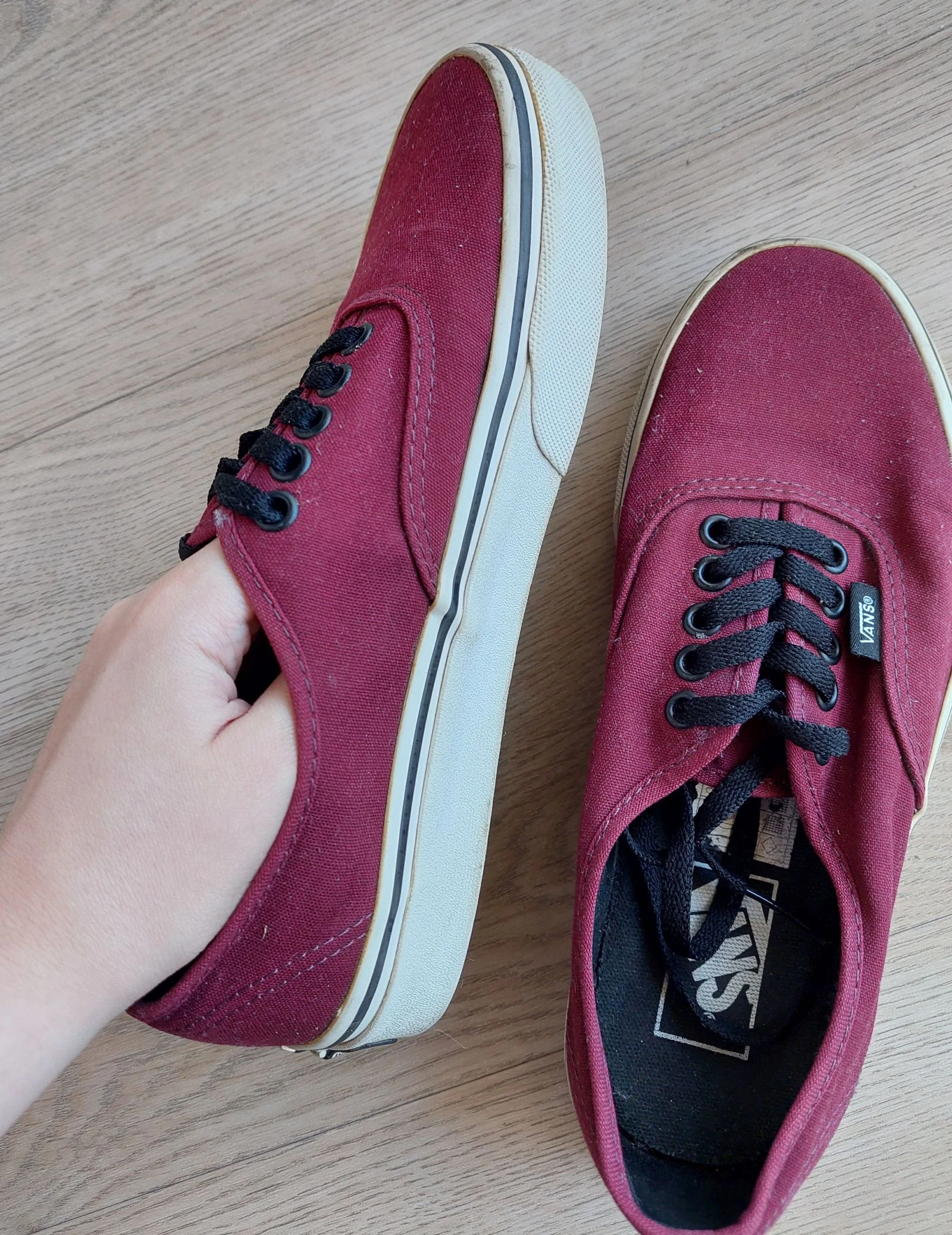 Burgundy Vans Trainers Sneakers